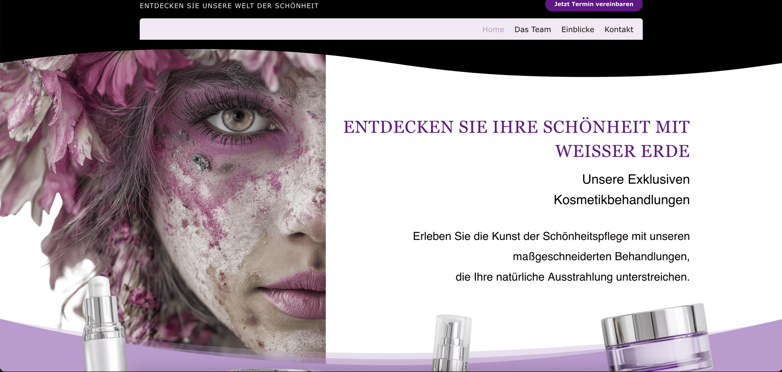 Webdesign-Kit eine Webseite für Kosmetikerinnen Sampel
