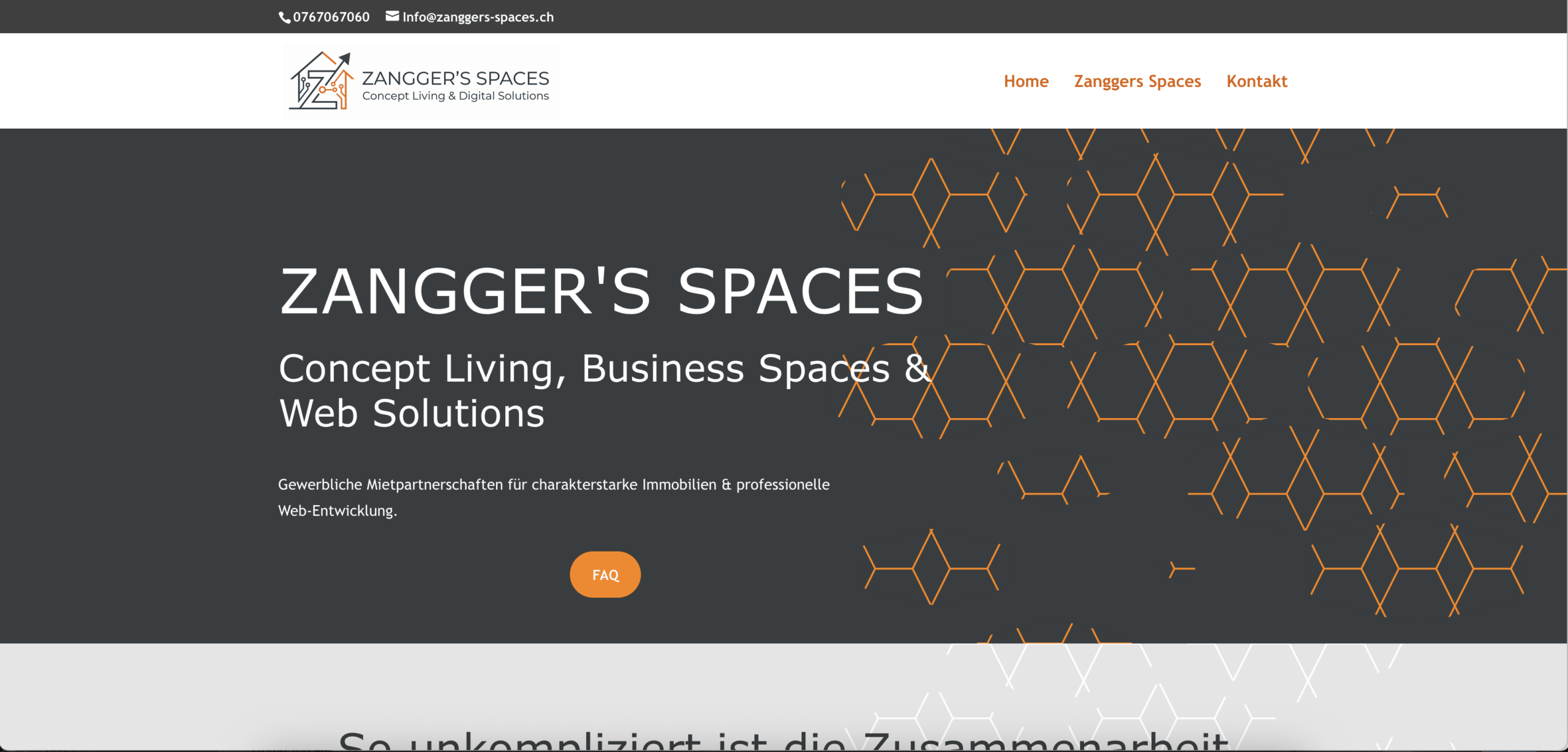 Zanggers Space Webseite von webdesign-kit.ch